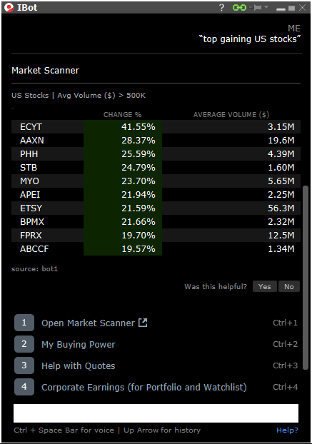 iBot Market Scanner